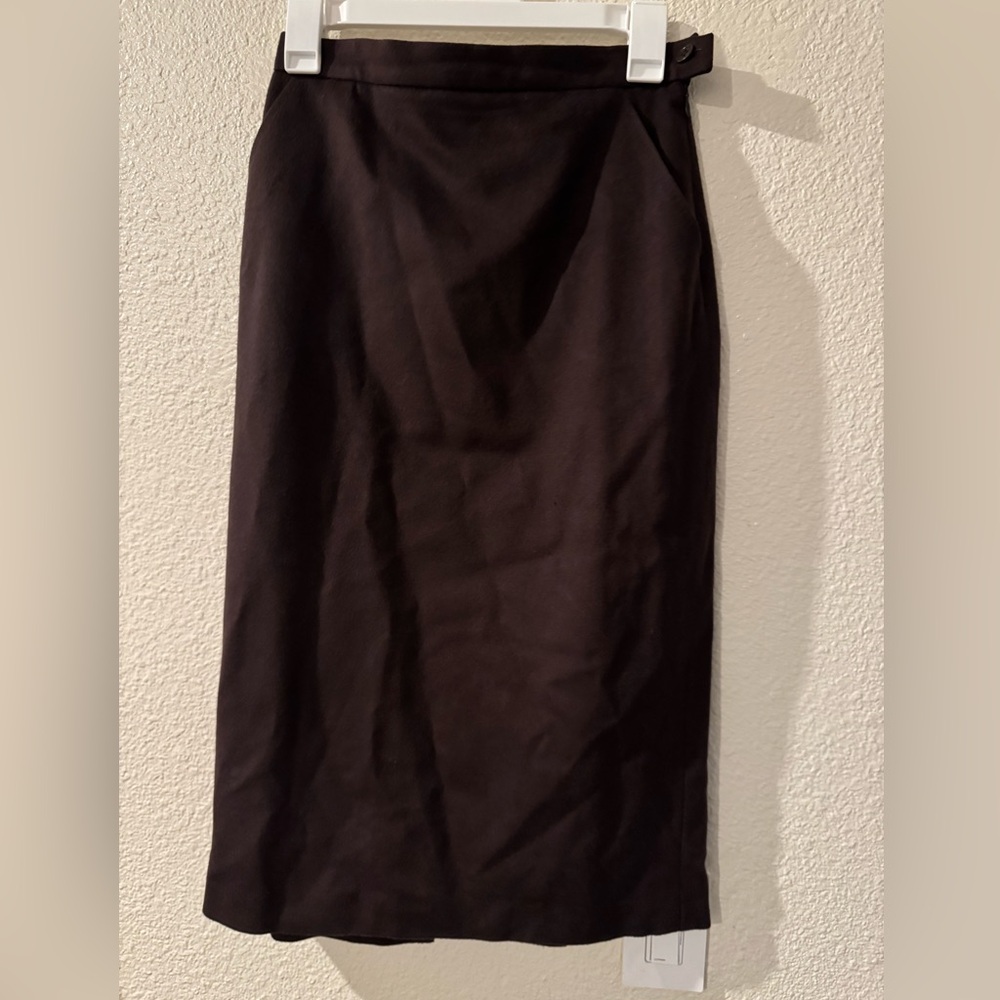 MaxMara Brown Midi Pencil Skirt 100% Virgin Wool